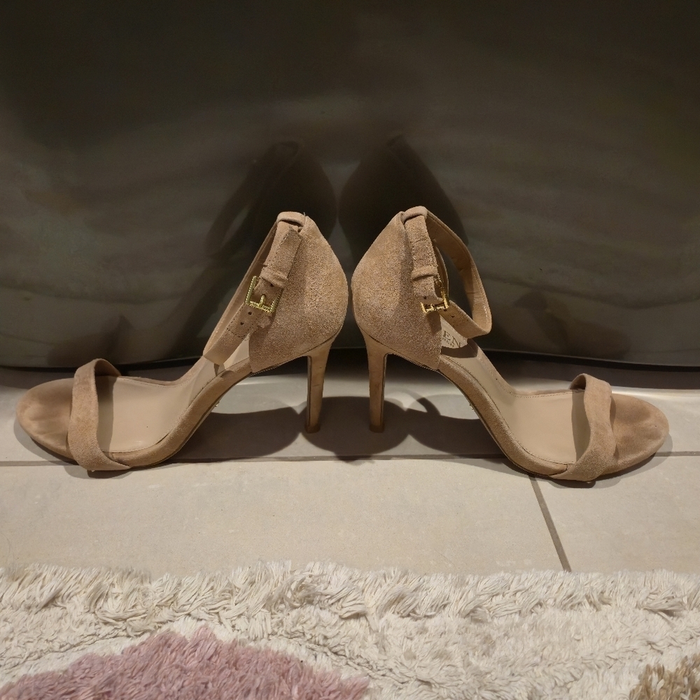 Ralph Lauren Stiletto Heel Ankle Strap Tarah Allie Gwen 9 Suede Classy Wedding - Picture 11 of 16